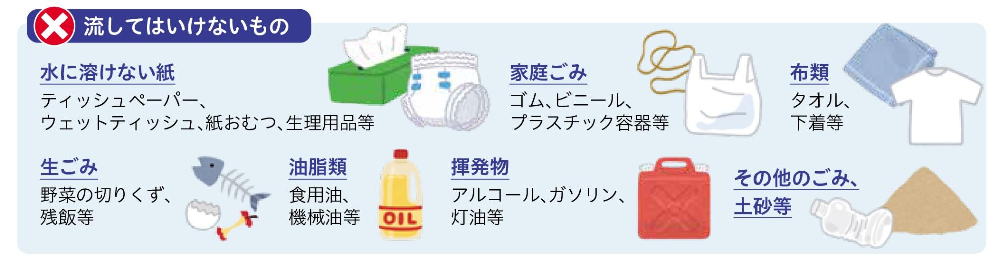 流してはいけないモノの具体例