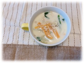 小松菜のミルクスープ