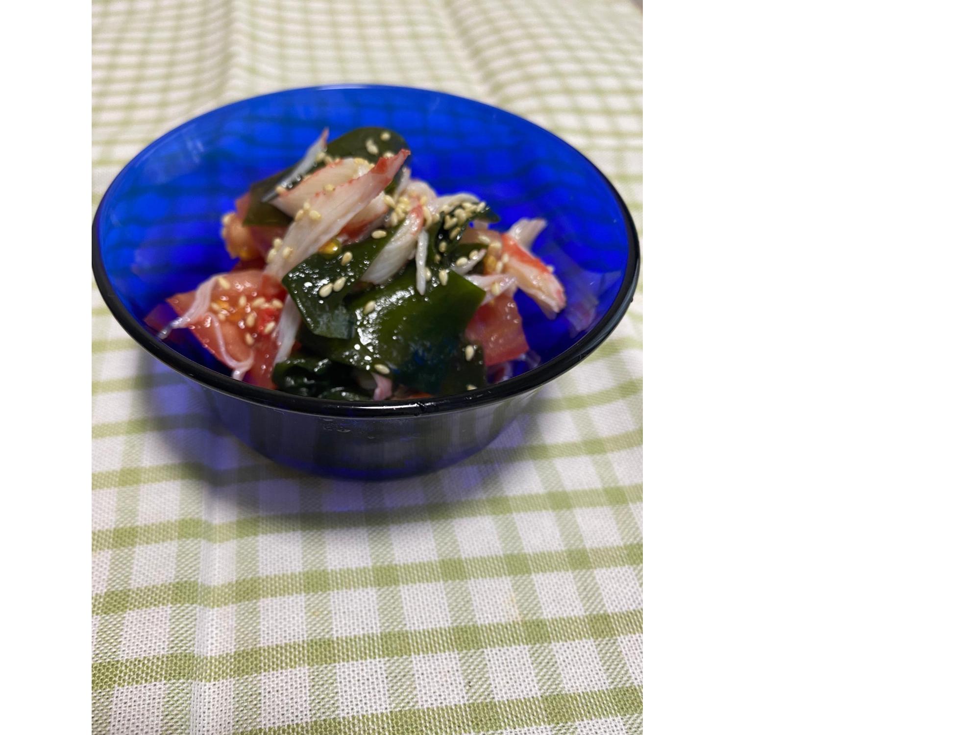 【副菜】トマトとわかめの中華風サラダ