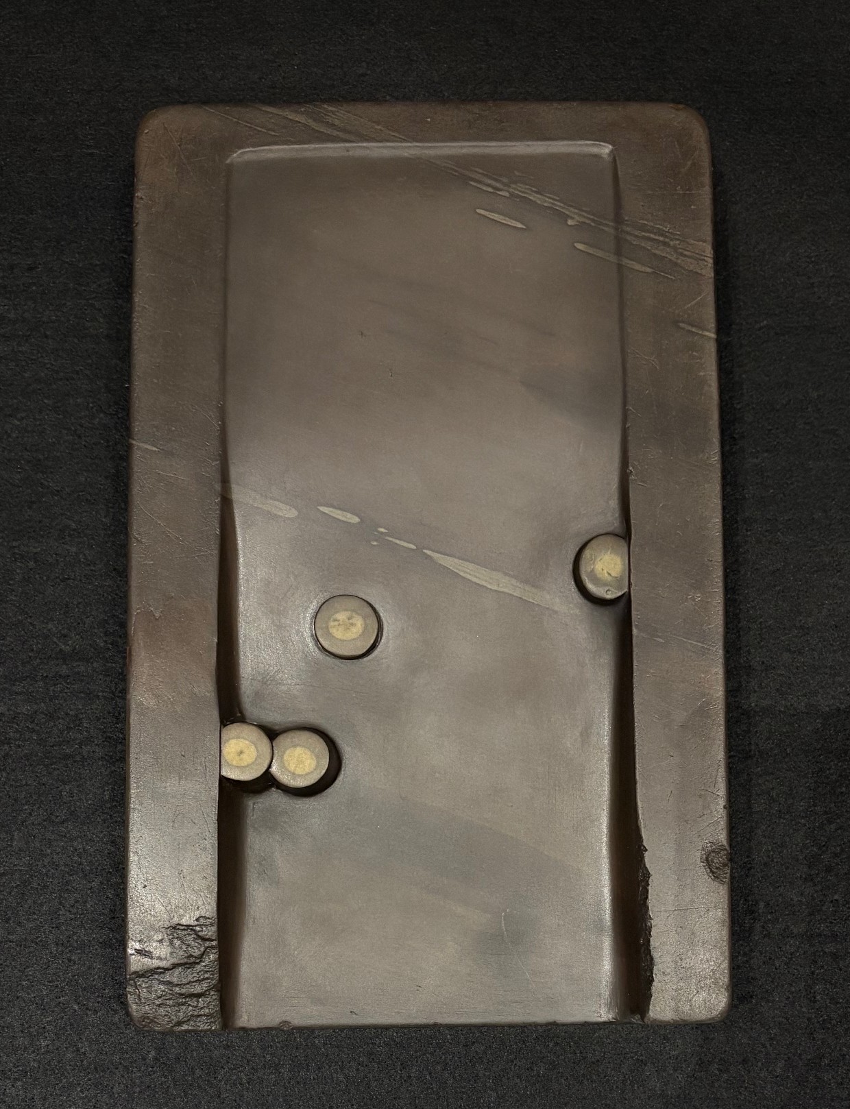 端石灰蒼色・門字式太史硯