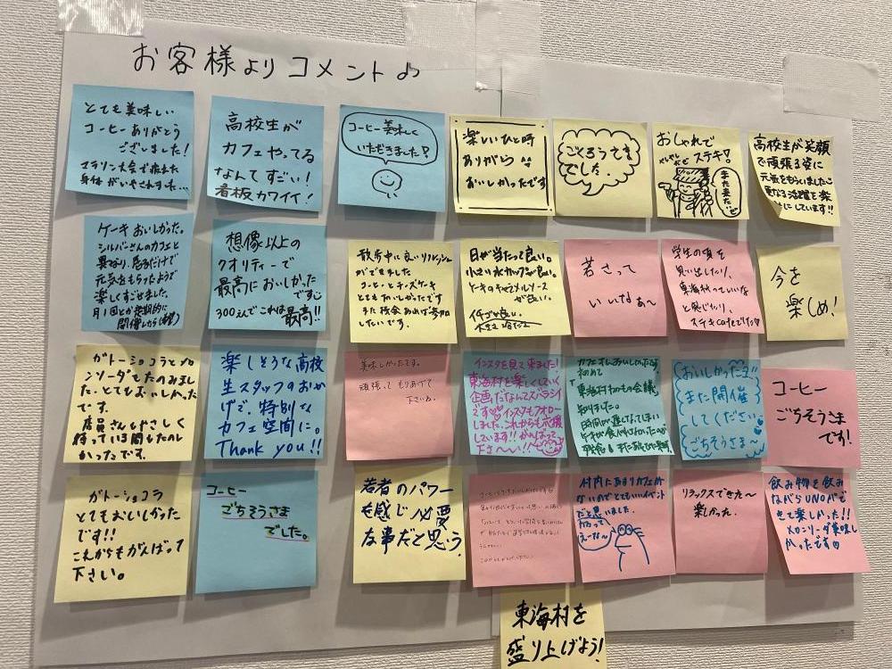 来客者からのカフェのコメント