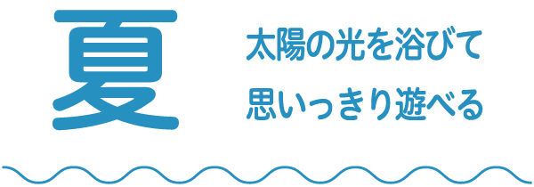 夏　太陽の光を浴びて思いっきり遊べる